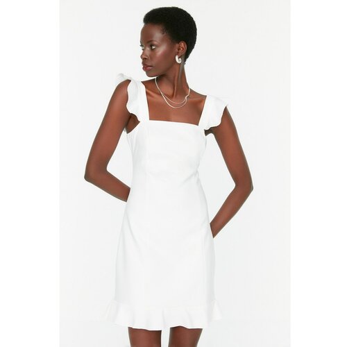 Trendyol White Ruffle Dress Slike