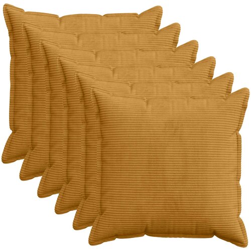 Presvlaka za jastuk 6 kom. HOUTEN Žuta 60 x 60 cm Kord Cene