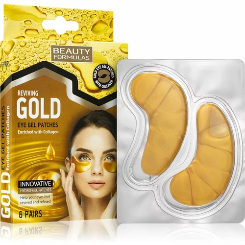 Beauty Formulas Gold hidrogel maska za područje oko očiju s kolagenom 6 kom