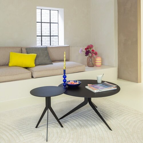 Spinder Design Crni metalni okrugao stolić za kavu &amp;oslash; 78 cm Daley &amp;ndash; Slike