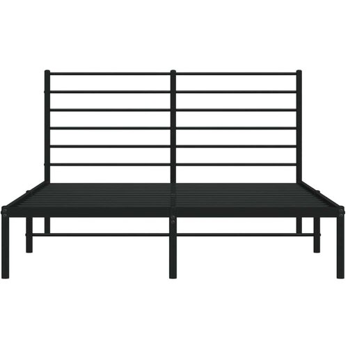 VidaXL Metalni okvir za krevet s uzglavljem crni 150x200 cm Slike