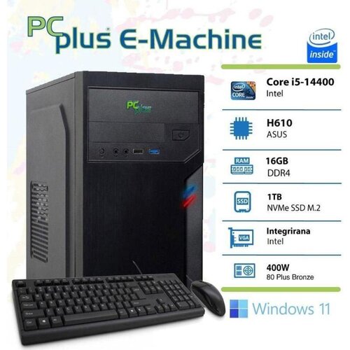 PCPLUS Namizni računalnik E-machine i5-14400 16GB 1TB NVMe SSD Windows 11 Cene