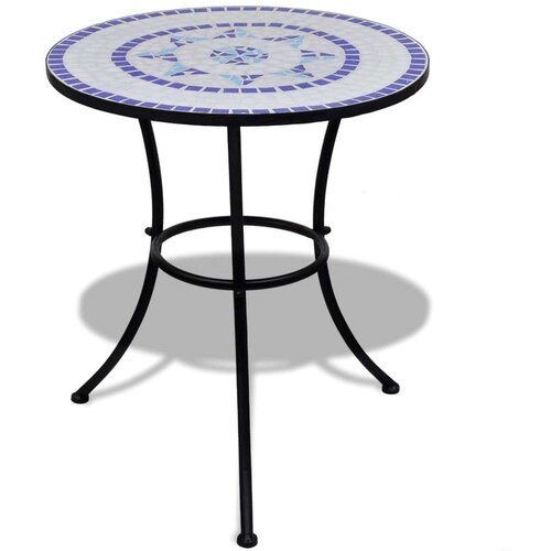 VidaXL bistro stolić plavo-bijeli 60 cm s mozaikom Slike
