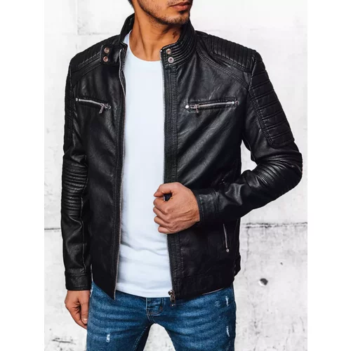 DStreet Men's Black Leather Jacket
