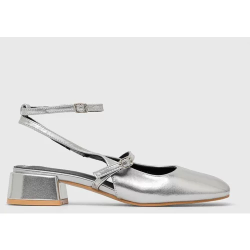 Answear Lab Salonke boja: srebrna, s debelom potpeticom, s otvorenom petom