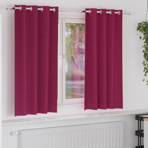 VidaXL Zavese z zavesami 2 pcs Vinorodna rdeča 175 x 140 cm Poliester Slike