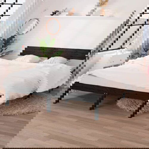 Furnova Posteljni okvir črn iz trdne borovine 160x200 cm, (21942513) Cene