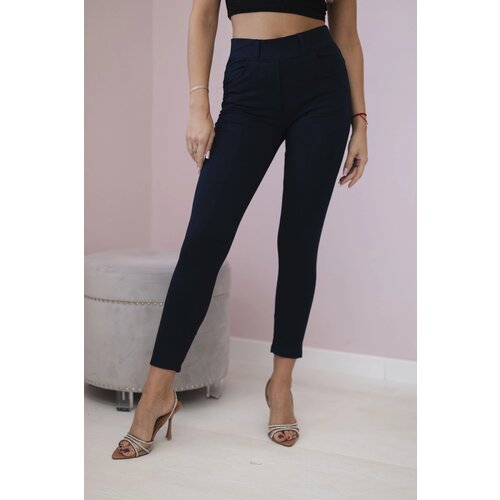 Kesi Cotton pants with a bow navy blue Cijene