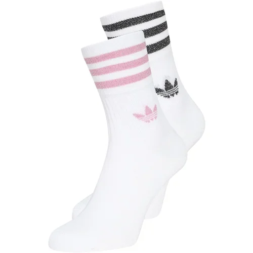 Adidas Čarape 'Glitter Crew ' ružičasto crvena / crna melange / bijela