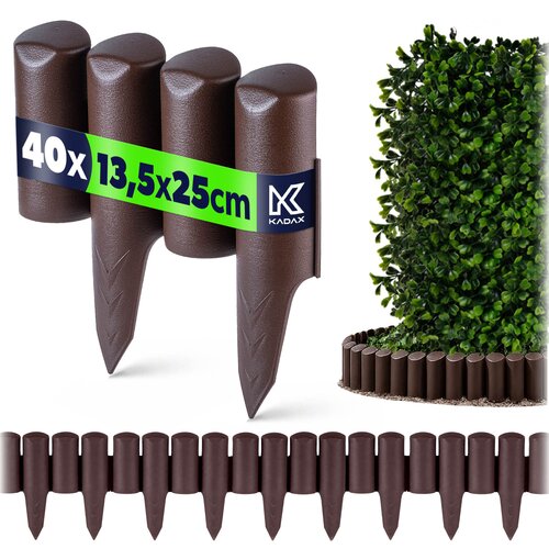 KADAX Vrtna palisada 960 cm Vrtni rob Vrtna ograja Plastika UV Rjava, (5000358152) Cene