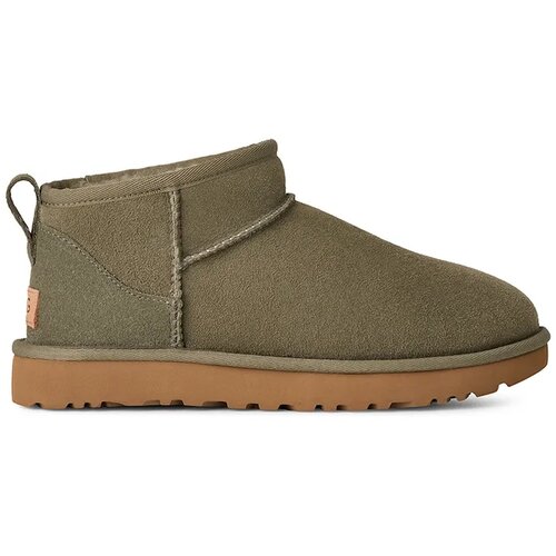 Ugg Snežke iz semiša Classic Ultra Mini zelena barva, 1116109.MMP Cene