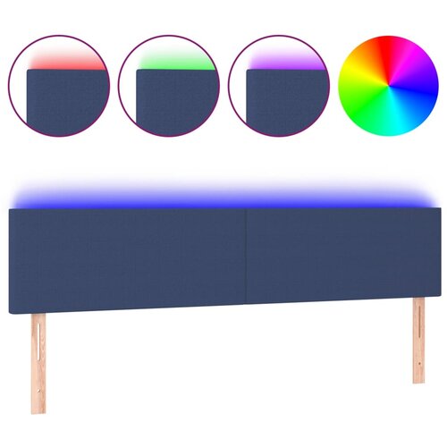 Maison Chic led posteljno vzglavje - vzglavna omarica - nočna omarica modro 160x5x78/88 cm blago, (21710854) Slike