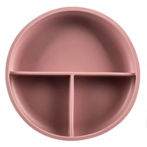 Zopa Silicone Divided Plate deljeni krožnik s priseskom Old Pink 1 kos