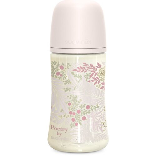 Suavinex Poetry SX Pro Physiological M steklenička za dojenčke 3 m+ Medium Flow - Pink 270 ml Cene