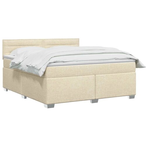  Boxspring krevet s madracem Krem 140 x 190 cm Tkanina - Krem 140 x 190 cm Dizajn linija Slike