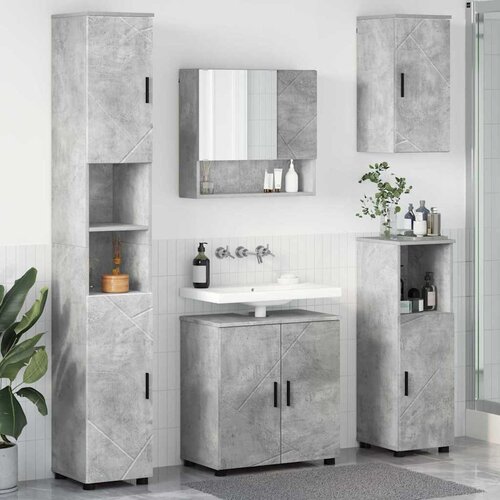 vidaXL Set namještaja za kupaonicu 5 pcs Beton siva 61 x 35 x 64 cm Cene