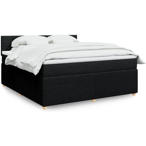 vidaXL Krevet s oprugama i madracem crni 180x200 cm od tkanine Cijene