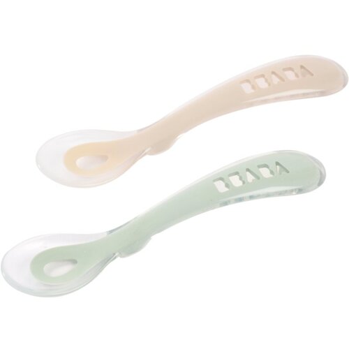 Beaba Silicone Spoon Set žličica Clay / Misty green 8m+ 2 kom Slike