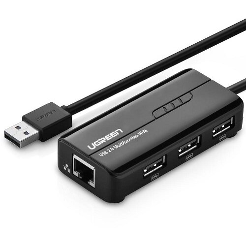 Ugreen 20264 usb hub adapter 2.0 na rj45 + 3 x usb ( 20264 ) Slike