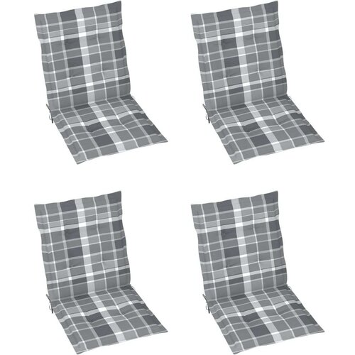  Jastuci za vrtne stolice 4 kom sivi karirani 100x50x3cm tkanine Cijene