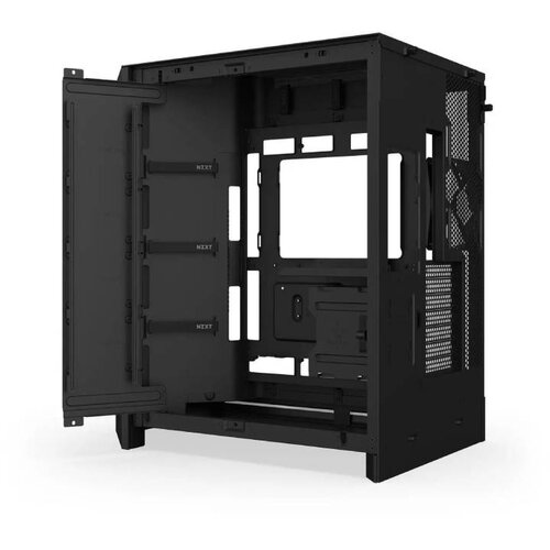 NZXT H9 Flow RGB+ (2025) All Black Midi Tower ATX Gaming Case with Glass Window Slike