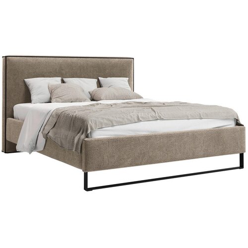MID.YOU OBLAZINJENA POSTELJA 180 cm x 200 cm , les, tekstil, leseni material rjava Slike