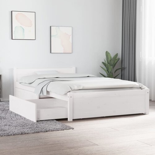 VidaXL posteljni okvir s predali bel 90x200 cm Slike