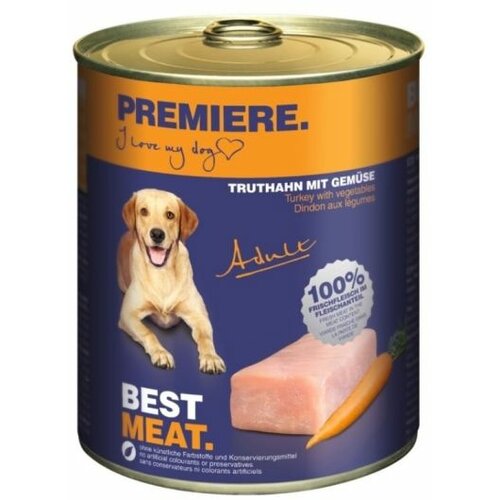 Premiere dog best meat konzerva za pse adult - ćuretina i povrće 800g Slike