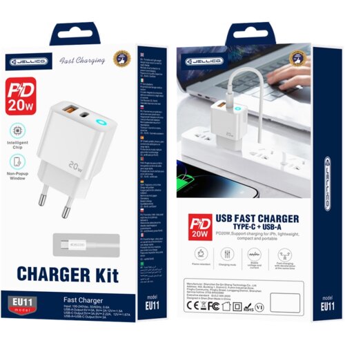 Jellico STENSKI POLNILEC 20W PD Z LIGHTNING KABLOM ZA APPLE IPHONE 12 13, (5000337770) Cene
