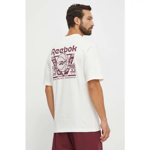 Reebok Classic Bombažna kratka majica Basketball bež barva