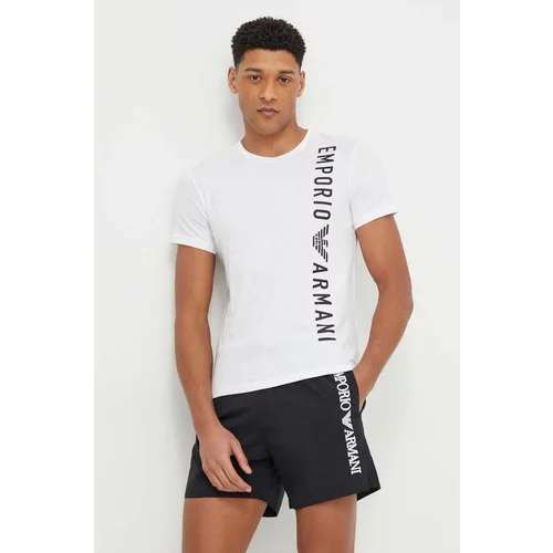 Emporio Armani Underwear Bombažna kratka majica moški, bela barva