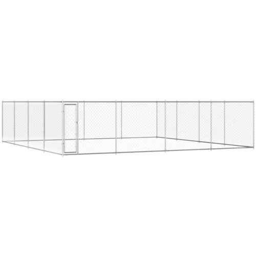 vidaXL zunanji pasji boks pocinkano jeklo 760x760x185 cm Cene