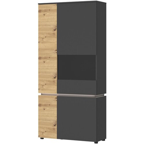 Modern Living Vitrina Luci, Barva Hrasta, Antracit Cene
