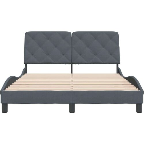 VidaXL okvir za krevet s uzglavljem tamnosivi 140x190 cm bar&amp;scaron;unasti Slike