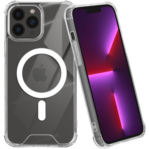 AVIZAR Magsafe ohišje za iPhone 13 Pro Silikonski gel, odporen na udarce, ojačan z kovanci, Prozorno, (5000015208) Cene