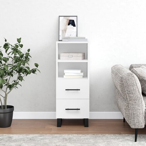 VidaXL Komoda bijela 34 5 x 34 x 90 cm od konstruiranog drva Slike