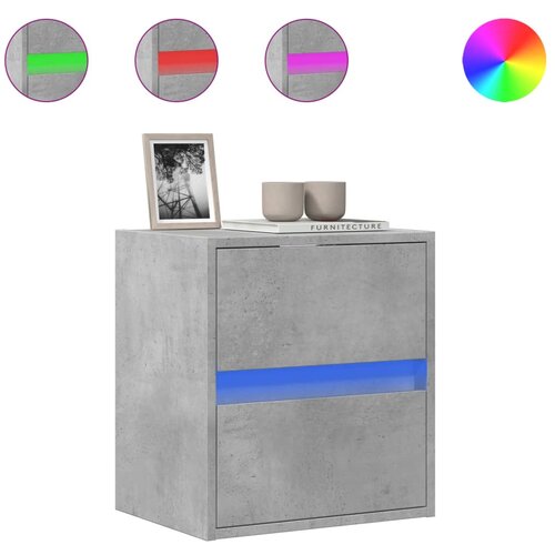 Maison Chic Stenska TV omarica - TV stojalo - Televizijska omarica z LED lučkami betonsko siva 41x31x45 cm, (21702083) Cene