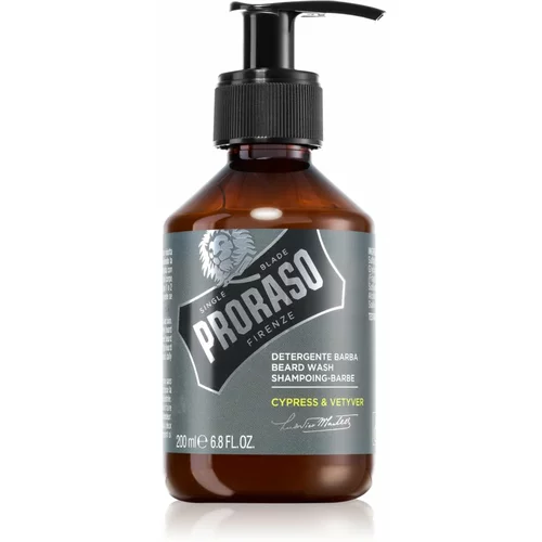 Proraso Cypress & Vetyver Beard Wash šampon za brado z vonjem cipres in vetiverja 200 ml za moške