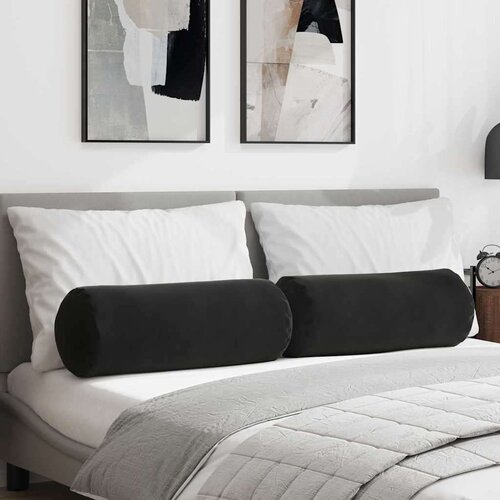 vidaXL valjkasti jastučići 2 pcs crna &Oslash; 25 x 70 cm kordura tekstil Cijene