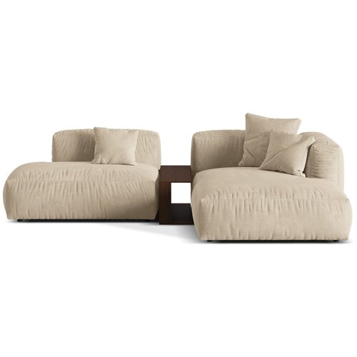 Micadoni Bež/krem kutna garnitura od boucl&amp;eacute; tkanine (s desnim kutom) Martina &amp;ndash; Home Slike