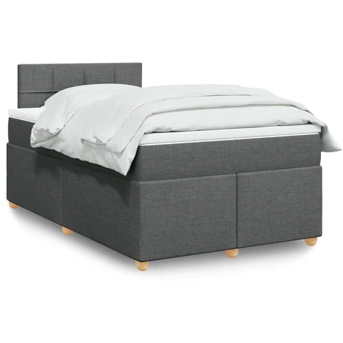 vidaXL Krevet box spring s madracem tamnosivi 120 x 190 cm tkanina