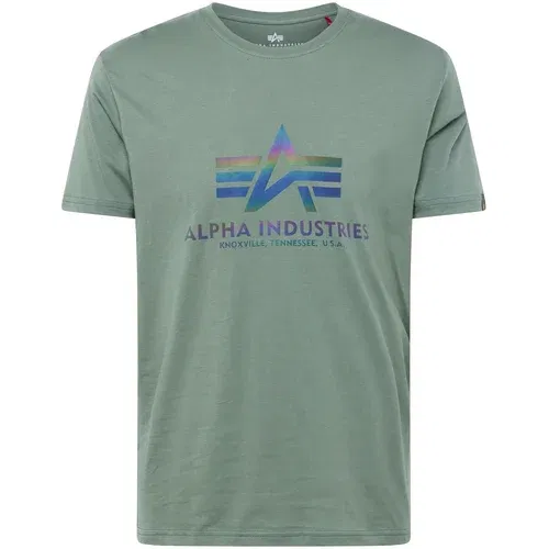 Alpha Industries Majica modra / kaki / lila / rdeča