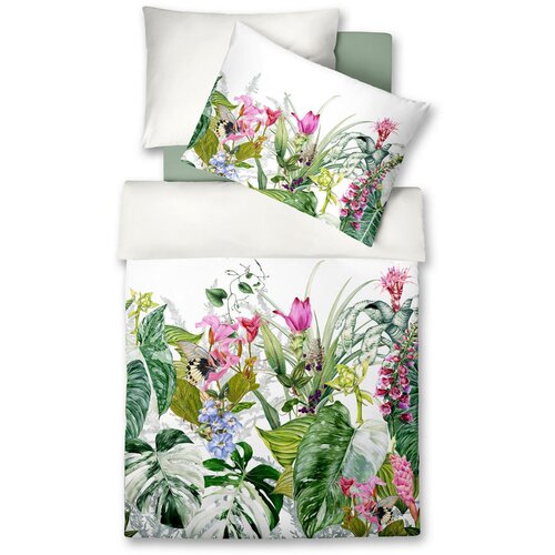 Fleuresse posteljnina bed art 140/200 cm mako saten roza, bela, žadasto zelena, pastelno modra Cene