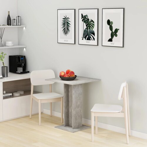 VidaXL Bistro stol siva boja betona 60 x 60 x 75 cm od iverice Slike