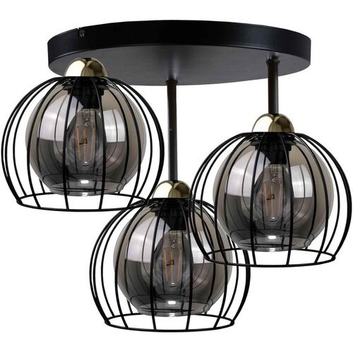  Plafonski luster SOLO BLACK 3xE27/60W/230V prečnik 30 cm crna/zlatna Cene