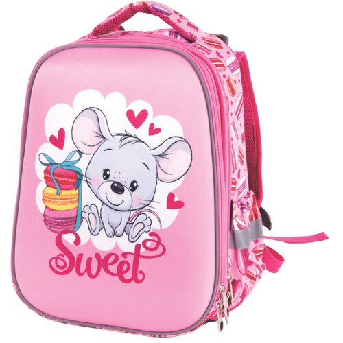 Pulse ranac za devojčice anatomic cube happy mouse 122447, roze Slike