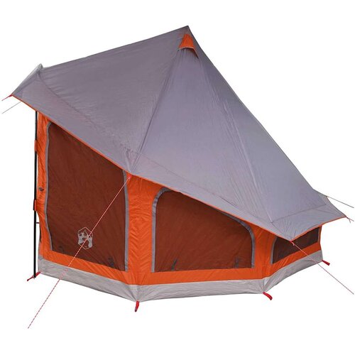 Tipi &amp;scaron;ator s krovom Siva i narančasta 404 x 370 x 270 cm taft Slike