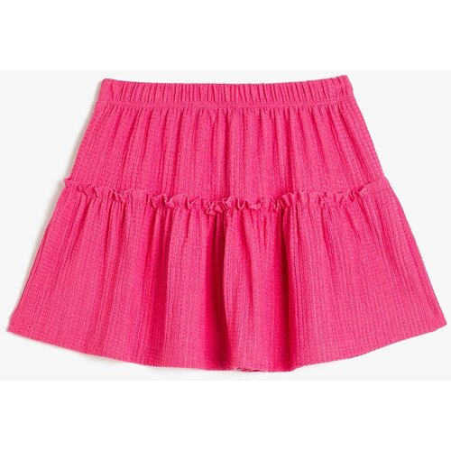 Koton Girl's Tiered Elastic Waist Mini Skirt 3skg70021ak Slike