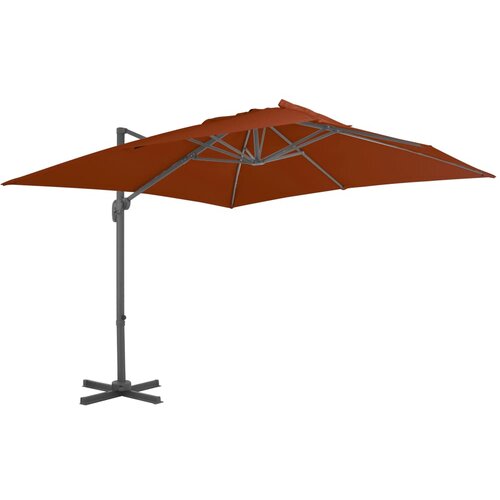 vidaXL Konzolni suncobran s aluminijskom šipkom terakota 300 x 300 cm Cijene