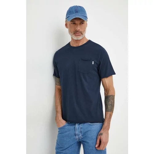 PepeJeans Bombažna kratka majica Single Carrinson moška, mornarsko modra barva